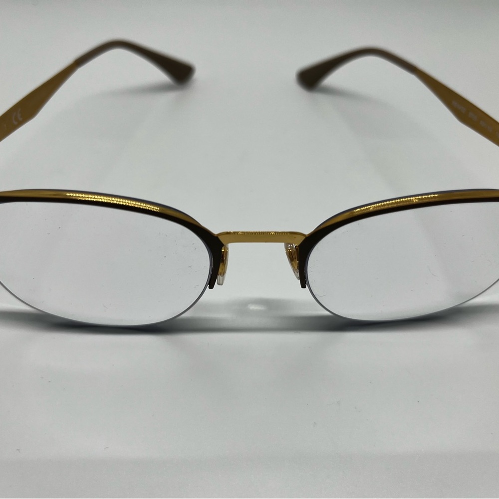 Ray-Ban Gold Semi-Rimless Glasses